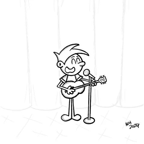 Man singing at the concert